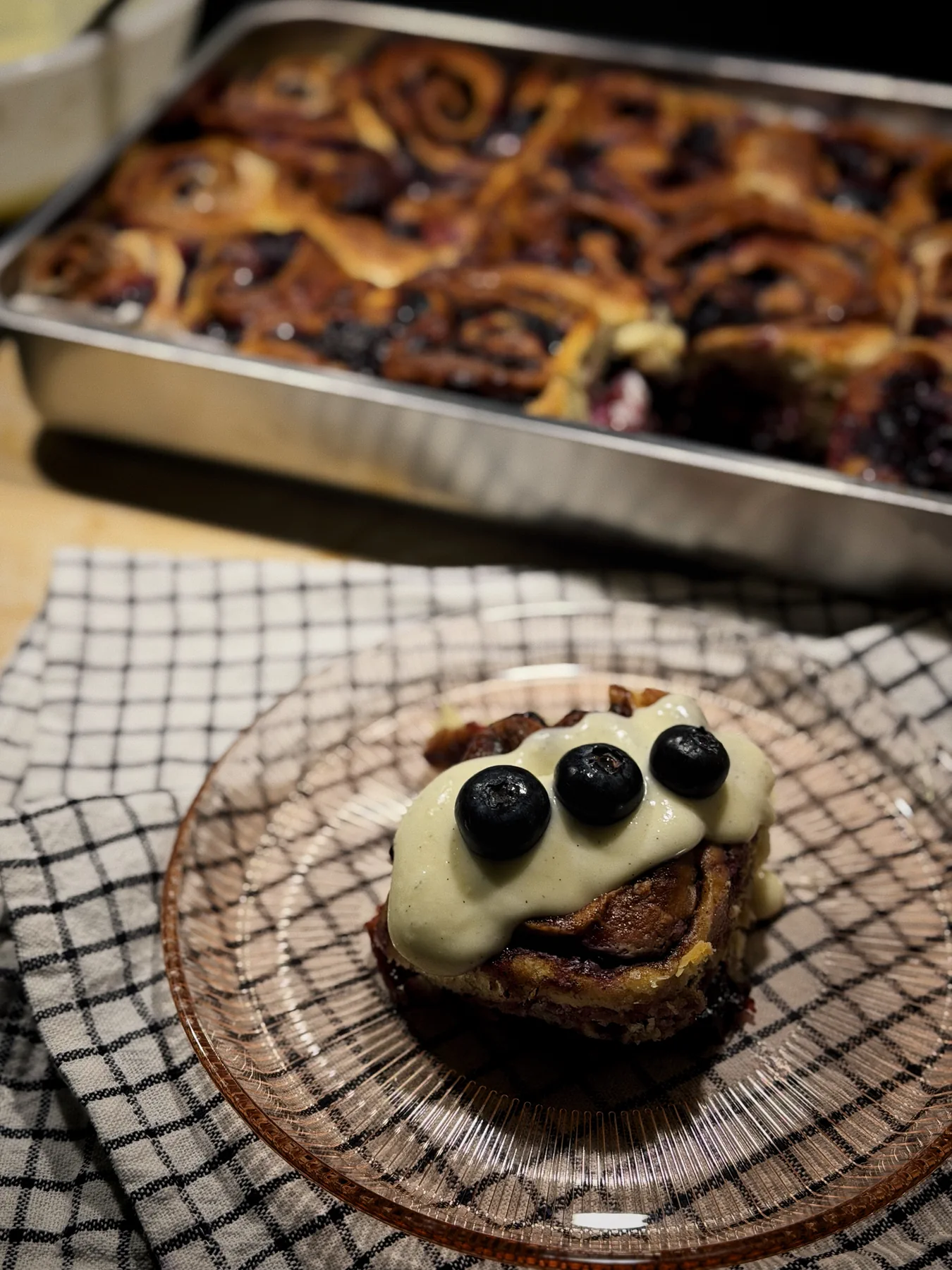 Blueberry Cinnamon Rolls with Cream Cheese Frosting