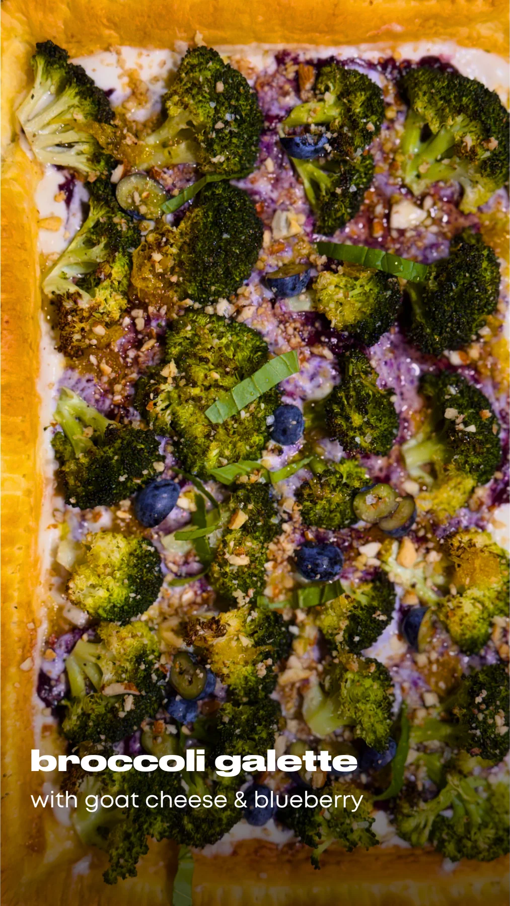 Broccoli, Blueberry & Goat Cheese Galette