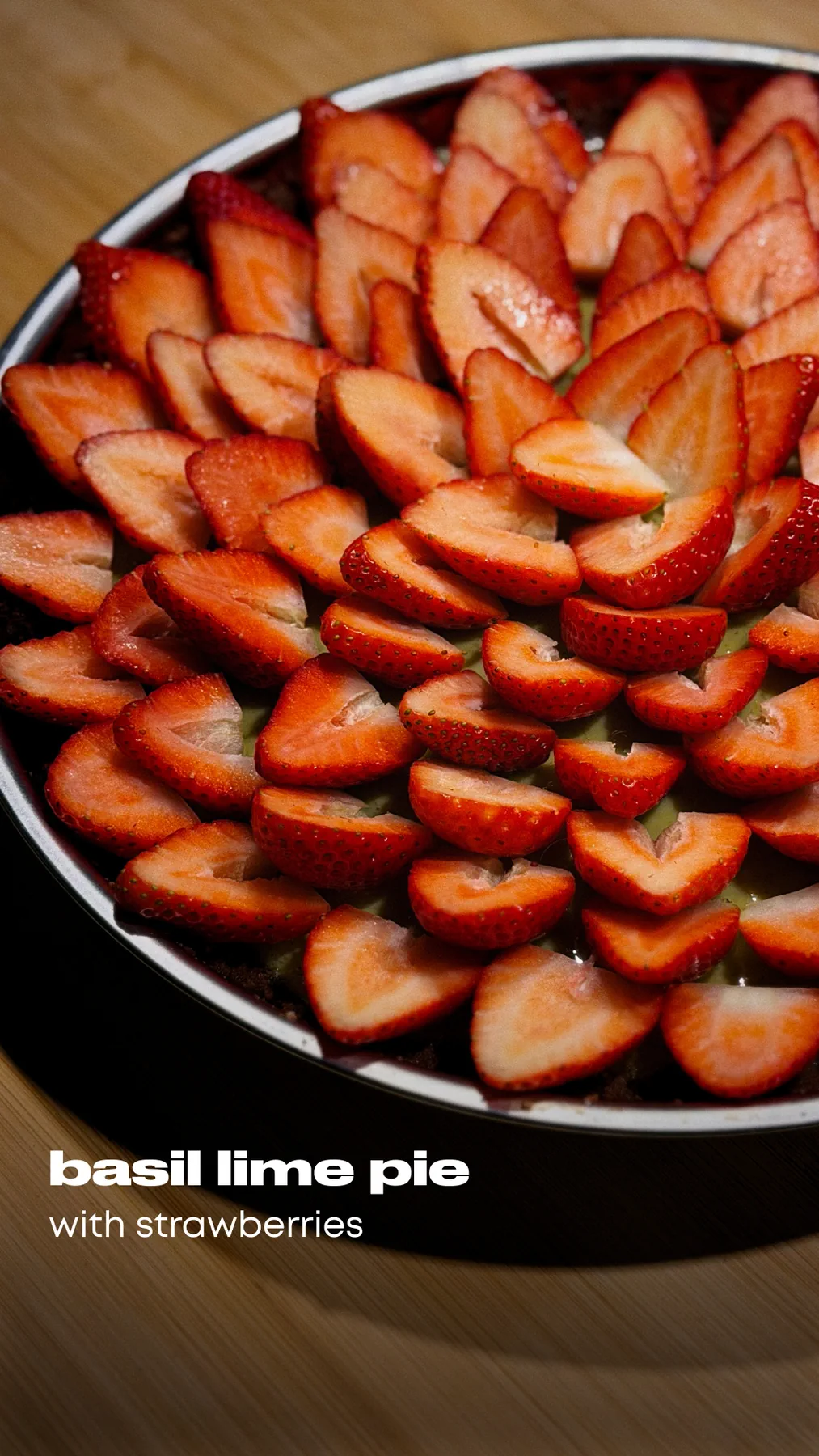 Lime Pie with Basil and Strawberries
