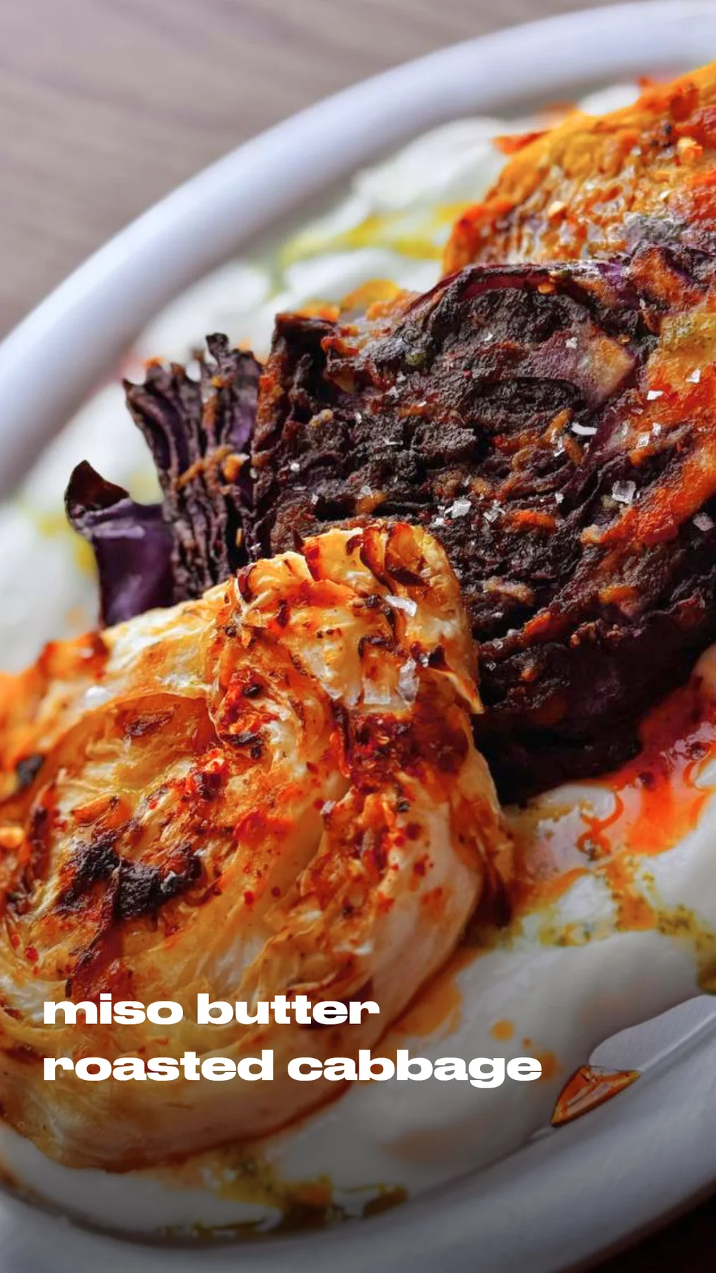 Miso Butter Roasted Cabbage