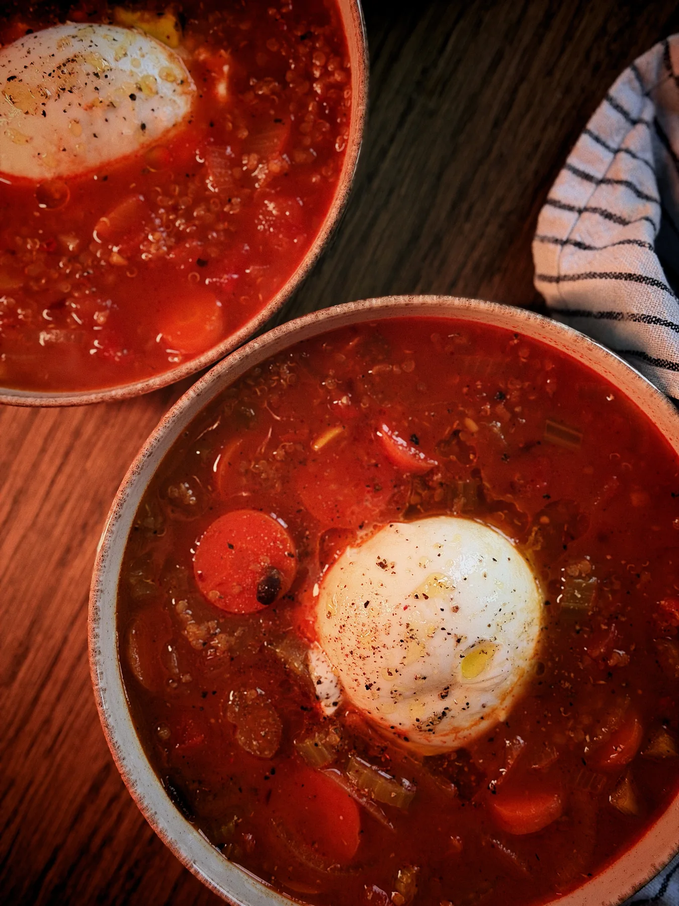 Simple Tomato Soup with Burrata and Quinoa