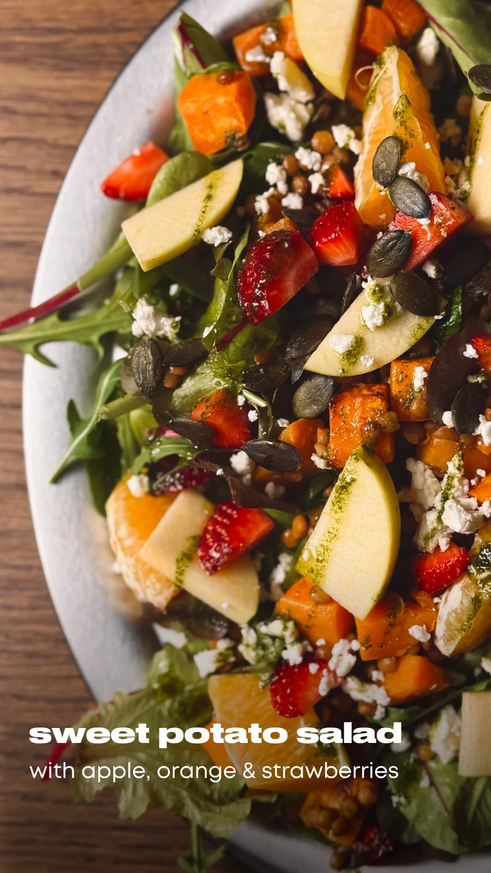 Sweet Potato, Lentil & Citrus Salad with Strawberry–Chili Dressing